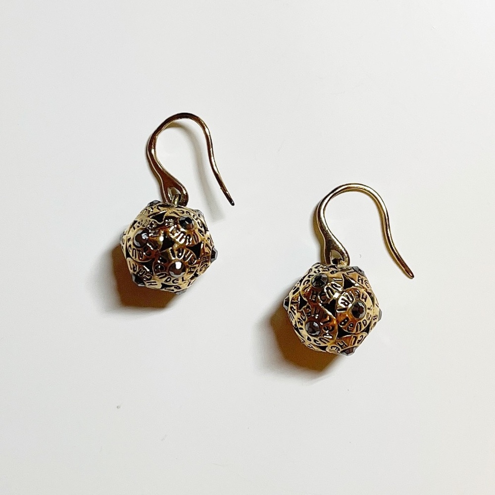 Henri Bendel Crystal Logo Drop Earrings - Picture 5 of 6